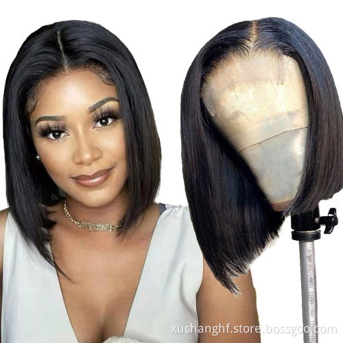 OEM Vendor Full Custom Wig Free Sample Packaging Box Mink Brazilian Virgin Human Cuticle Aligned Hair Lace Front Bob Curly Wig